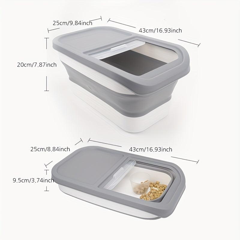Large Foldable Pet Food Storage Bucket, Moisture Proof Container