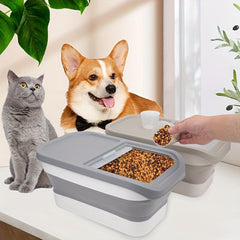 Large Foldable Pet Food Storage Bucket, Moisture Proof Container