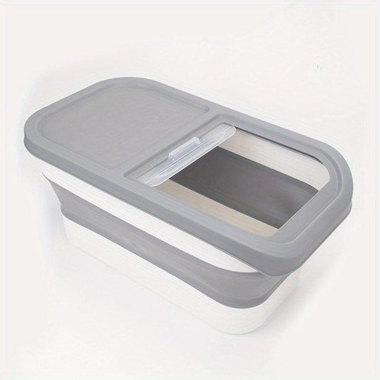 Large Foldable Pet Food Storage Bucket, Moisture Proof Container