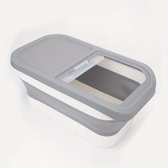 Large Foldable Pet Food Storage Bucket, Moisture Proof Container