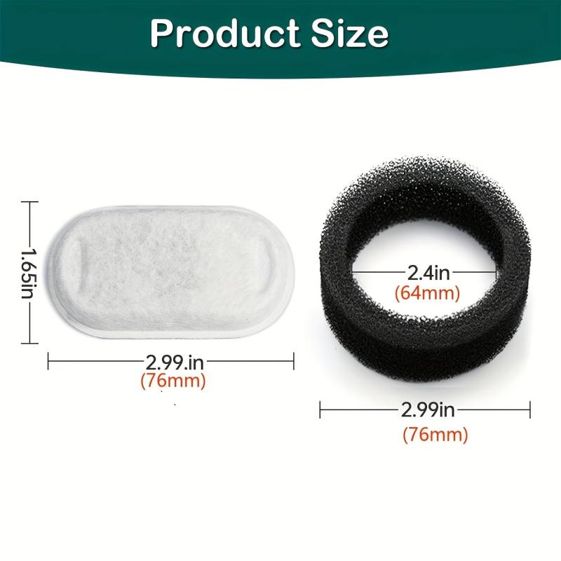 4 Foam Filters Replacement for 67oz Cat Water Fountain