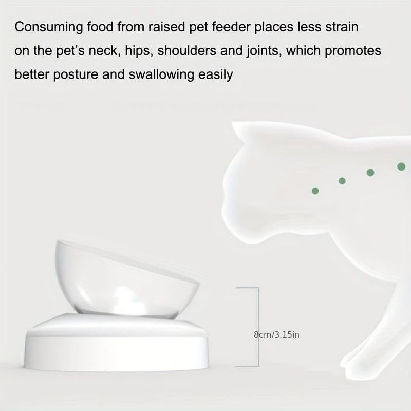 Transparent Cat Ear Shaped Pet Bowl Raised Neck Protector