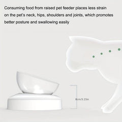 Transparent Cat Ear Shaped Pet Bowl Raised Neck Protector