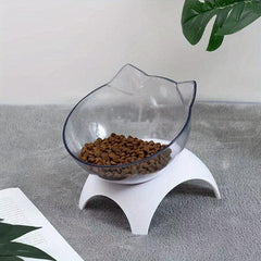 Transparent Cat Ear Shaped Pet Bowl Raised Neck Protector