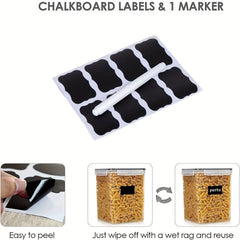 Airtight Pet Food Storage Containers 4-Pack 2.5L BPA Plastic w/ Labels & Marker