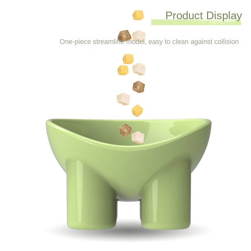 Elevated Cat Food and Water Bowls with Plastic Neck Protector