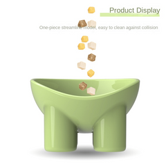 Elevated Cat Food and Water Bowls with Plastic Neck Protector