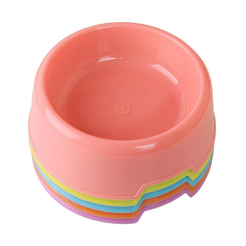 4pcs Random Dog Bowls Plastic Dog Food Water Feeding Basin Pet Supplies