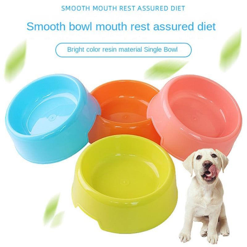 4pcs Random Dog Bowls Plastic Dog Food Water Feeding Basin Pet Supplies