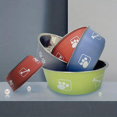 Stainless Steel Double Layer Pet Feeding Bowl - Non Slip