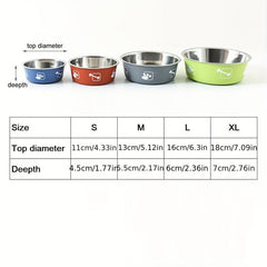 Stainless Steel Double Layer Pet Feeding Bowl - Non Slip