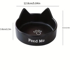 Ceramic Cat Food & Water Bowl with Wooden Stand