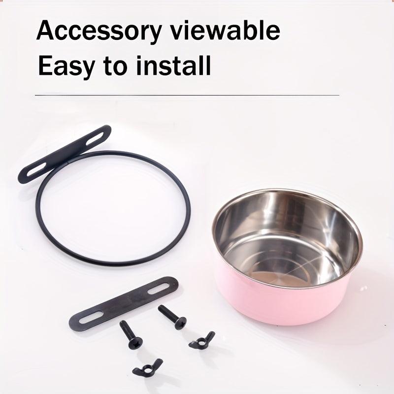 Stainless Steel Pet Hanging Water Dispenser Non Slip Cat Dog Water Feeder