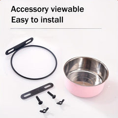 Stainless Steel Pet Hanging Water Dispenser Non Slip Cat Dog Water Feeder