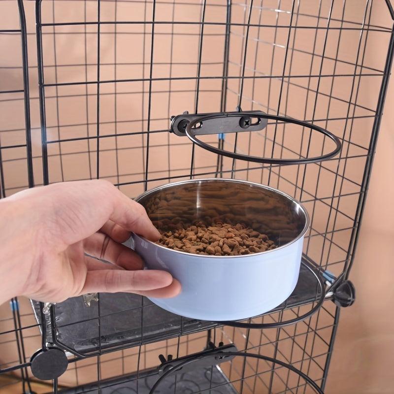 Stainless Steel Pet Hanging Water Dispenser Non Slip Cat Dog Water Feeder