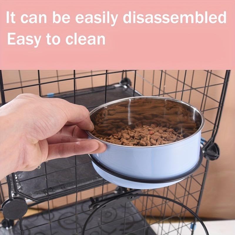 Stainless Steel Pet Hanging Water Dispenser Non Slip Cat Dog Water Feeder