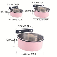 Stainless Steel Pet Hanging Water Dispenser Non Slip Cat Dog Water Feeder