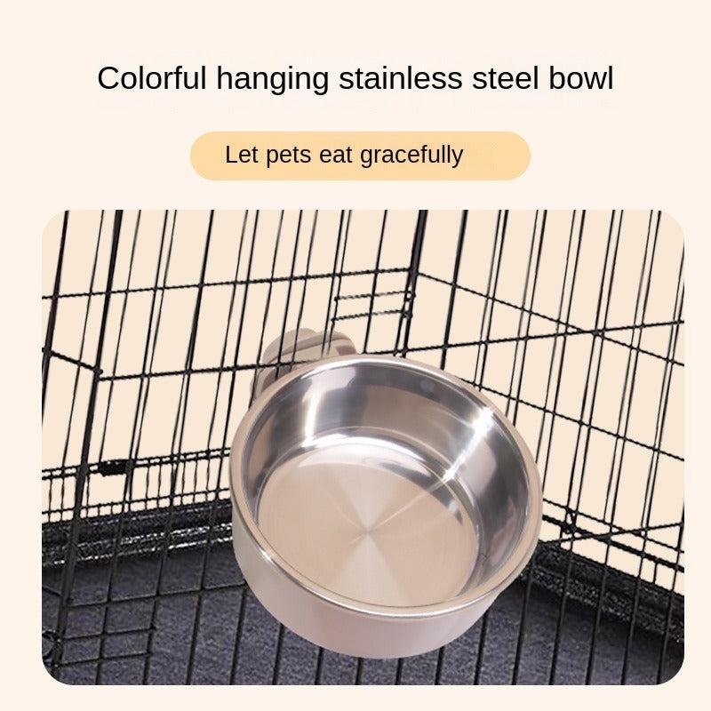 Hanging Dog Bowl Stainless Steel Food Water Bowl Pet Feeder