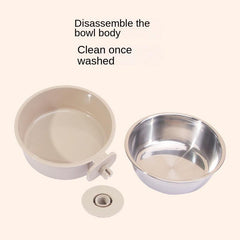 Hanging Dog Bowl Stainless Steel Food Water Bowl Pet Feeder