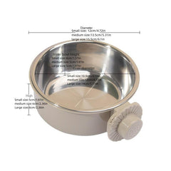 Hanging Dog Bowl Stainless Steel Food Water Bowl Pet Feeder
