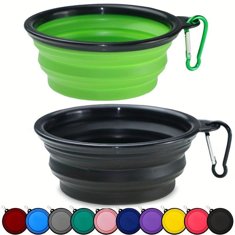 2pcs Portable TPE Pet Folding Bowls for Food and Water