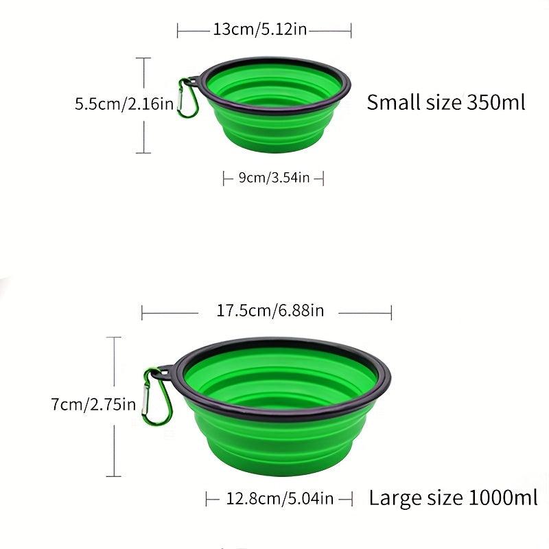 2pcs Portable TPE Pet Folding Bowls for Food and Water