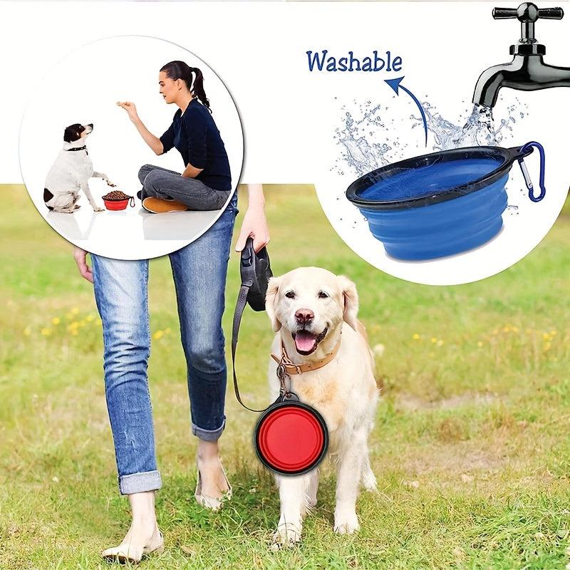 2pcs Portable TPE Pet Folding Bowls for Food and Water