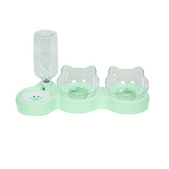 Elevated Cat Bowls With Water Dispenser Automatic Feeder Neck Protection