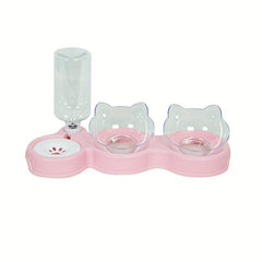 Elevated Cat Bowls With Water Dispenser Automatic Feeder Neck Protection