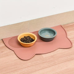 Waterproof Pet Feeding Mat for Dogs & Cats - Thin Silicone Cat Bowl Mat