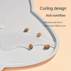 Waterproof Pet Feeding Mat for Dogs & Cats - Thin Silicone Cat Bowl Mat