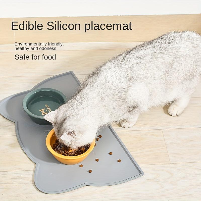 Waterproof Pet Feeding Mat for Dogs & Cats - Thin Silicone Cat Bowl Mat