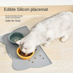 Waterproof Pet Feeding Mat for Dogs & Cats - Thin Silicone Cat Bowl Mat