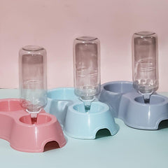 Double Bowls Plastic Automatic Water Dispenser for Indoor Dogs