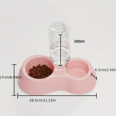 Double Bowls Plastic Automatic Water Dispenser for Indoor Dogs