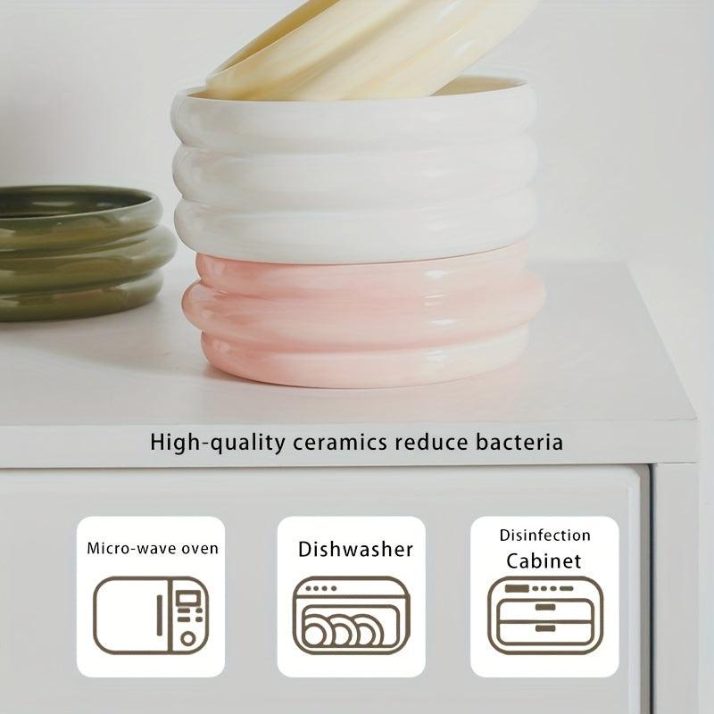 Ceramic Cat Bowl on Wooden Stand - Promotes Healthy Digestion