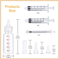 Pet Nursing Bottle Kit 17pcs 2 Bottles 8 Pacifiers 5 Syringes 2 Brushes