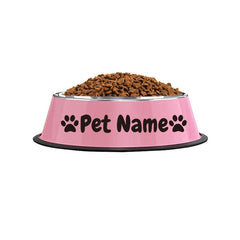 Custom Name Non Slip Stainless Steel Pet Bowl