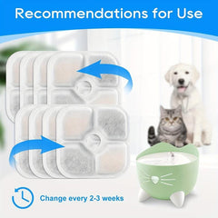 8 Pack Triple Filter Cat Water Fountain Replacement Filters