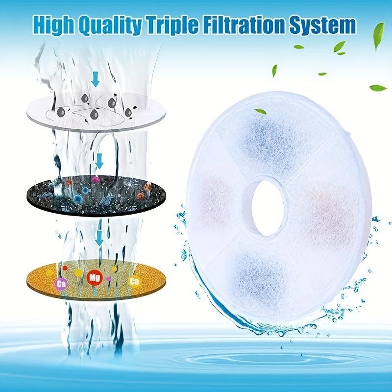 8 Pack Cat Water Fountain Filters Triple Filtration System