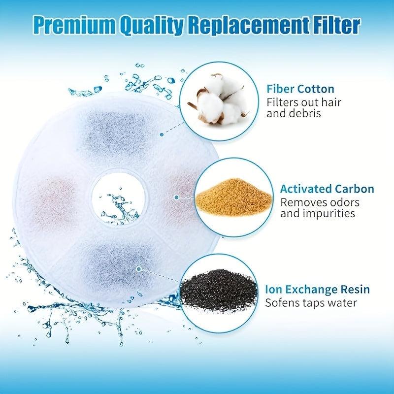 8 Pack Cat Water Fountain Filters Triple Filtration System