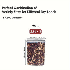 3pcs Pet Food Storage Containers Airtight BPA Plastic Dog Food Containers