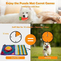 Interactive Dog Snuffle Mat Slow Feeder Toy Portable Foldable Pet Sniffing Pad