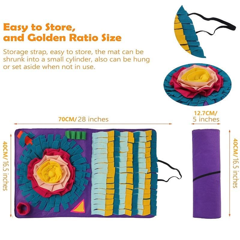 Interactive Dog Snuffle Mat Slow Feeder Toy Portable Foldable Pet Sniffing Pad