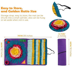Interactive Dog Snuffle Mat Slow Feeder Toy Portable Foldable Pet Sniffing Pad