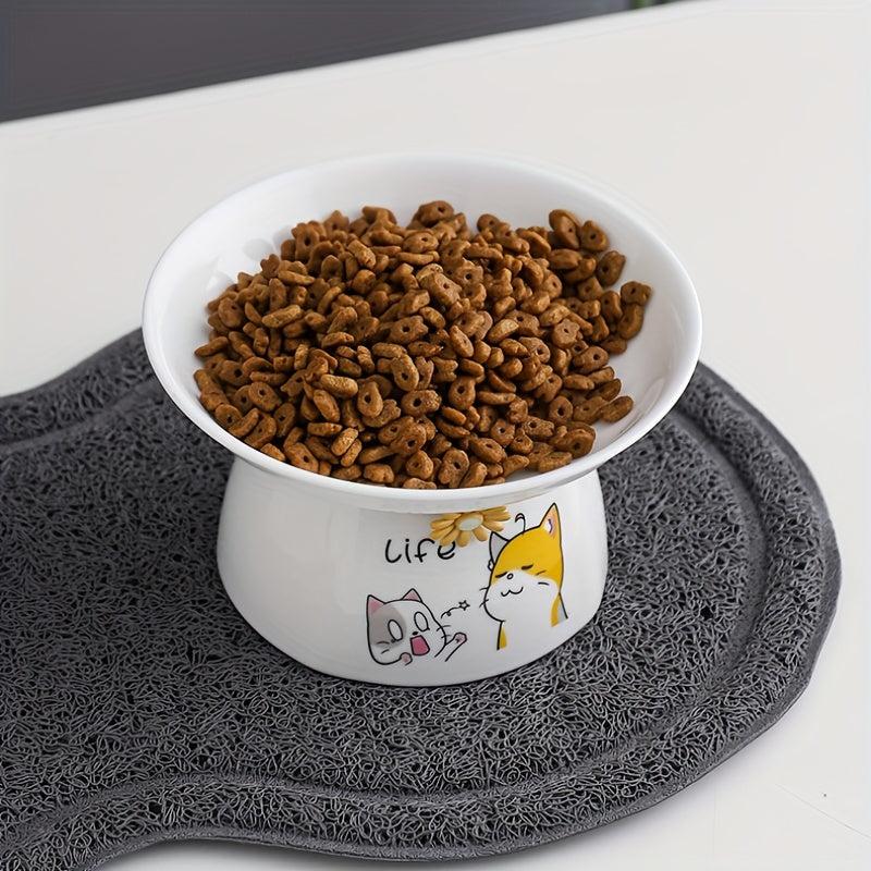 Elevated Ceramic Cat & Dog Food Bowls Set