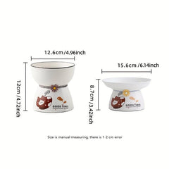 Elevated Ceramic Cat & Dog Food Bowls Set