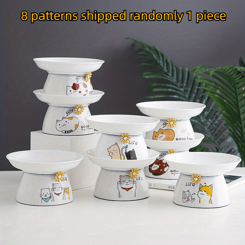 Elevated Ceramic Cat & Dog Food Bowls Set