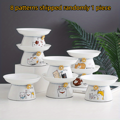 Elevated Ceramic Cat & Dog Food Bowls Set