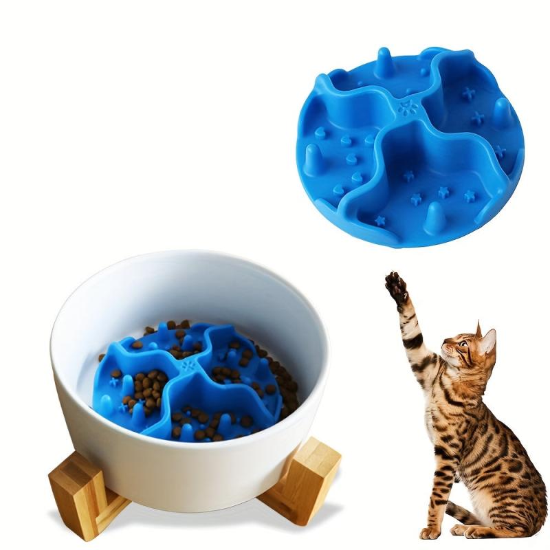 Slow Feeder Cat Bowl Insert Soft Silicone with Suction Cups